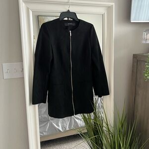 Zara Basic Collection 3/4 length faux suede blazer/jacket SZ XS